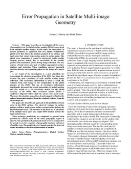 Error Propagation in Satellite Multi-image Geometry