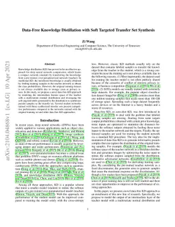 Data-Free Knowledge Distillation with Soft Targeted Transfer Set
  Synthesis