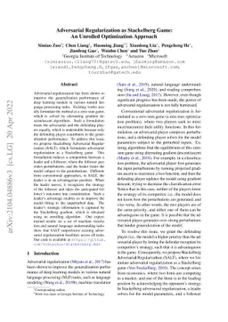 Adversarial Regularization as Stackelberg Game: An Unrolled Optimization
  Approach