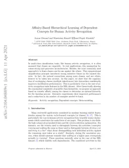 Affinity-Based Hierarchical Learning of Dependent Concepts for Human
  Activity Recognition