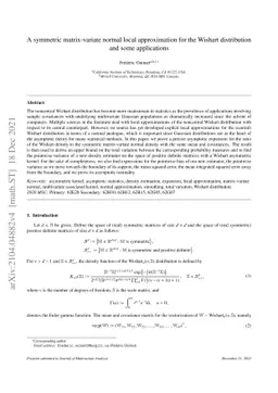 A symmetric matrix-variate normal local approximation for the Wishart
  distribution and some applications