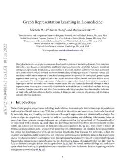 Graph Representation Learning in Biomedicine