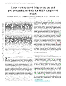 Deep learning-based Edge-aware pre and post-processing methods for JPEG
  compressed images