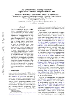 Does syntax matter? A strong baseline for Aspect-based Sentiment
  Analysis with RoBERTa