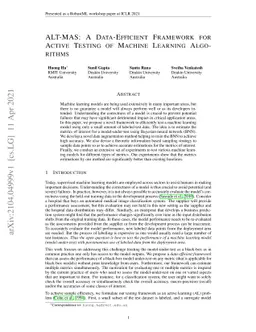 ALT-MAS: A Data-Efficient Framework for Active Testing of Machine
  Learning Algorithms