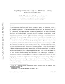 Integrating Information Theory and Adversarial Learning for Cross-modal
  Retrieval