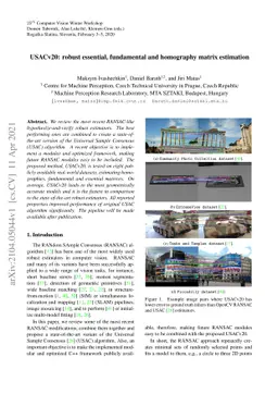 USACv20: robust essential, fundamental and homography matrix estimation