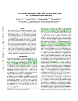 Learn Goal-Conditioned Policy with Intrinsic Motivation for Deep
  Reinforcement Learning