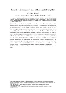 Research on Optimization Method of Multi-scale Fish Target Fast
  Detection Network