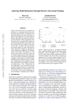 Achieving Model Robustness through Discrete Adversarial Training