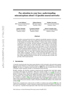 Pay attention to your loss: understanding misconceptions about
  1-Lipschitz neural networks