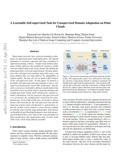 A Learnable Self-supervised Task for Unsupervised Domain Adaptation on
  Point Clouds