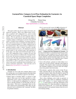 GarmentNets: Category-Level Pose Estimation for Garments via Canonical
  Space Shape Completion