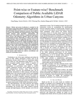 Point wise or Feature wise? Benchmark Comparison of Public Available
  LiDAR Odometry Algorithms in Urban Canyons
