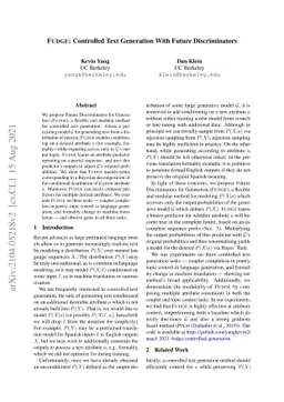 FUDGE: Controlled Text Generation With Future Discriminators