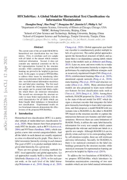 HTCInfoMax: A Global Model for Hierarchical Text Classification via
  Information Maximization