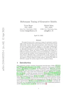 Boltzmann Tuning of Generative Models
