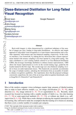 Class-Balanced Distillation for Long-Tailed Visual Recognition