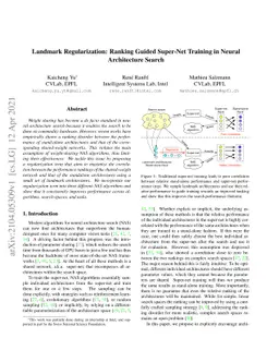 Landmark Regularization: Ranking Guided Super-Net Training in Neural
  Architecture Search