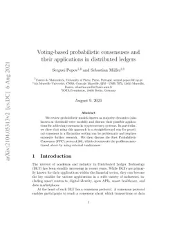 Voting-based probabilistic consensuses and their applications in
  distributed ledgers