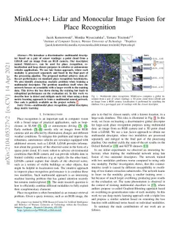 MinkLoc++: Lidar and Monocular Image Fusion for Place Recognition