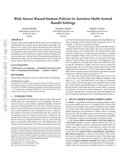 Risk-Averse Biased Human Policies in Assistive Multi-Armed Bandit
  Settings