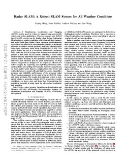 Radar SLAM: A Robust SLAM System for All Weather Conditions