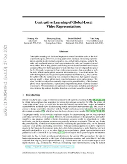 Contrastive Learning of Global-Local Video Representations