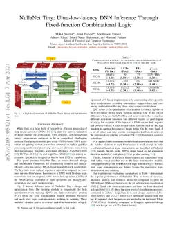 NullaNet Tiny: Ultra-low-latency DNN Inference Through Fixed-function
  Combinational Logic
