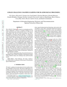 L3DAS21 Challenge: Machine Learning for 3D Audio Signal Processing