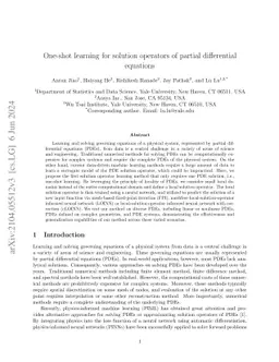 One-shot learning for solution operators of partial differential
  equations