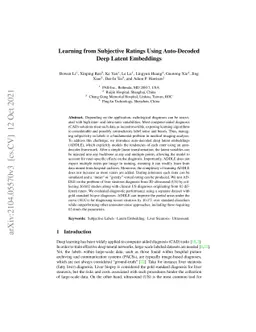 Learning from Subjective Ratings Using Auto-Decoded Deep Latent
  Embeddings