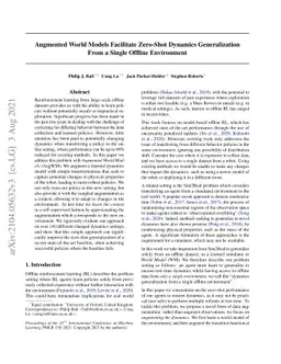 Augmented World Models Facilitate Zero-Shot Dynamics Generalization From
  a Single Offline Environment