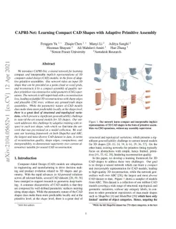 CAPRI-Net: Learning Compact CAD Shapes with Adaptive Primitive Assembly