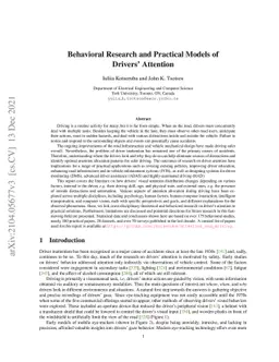 Behavioral Research and Practical Models of Drivers' Attention