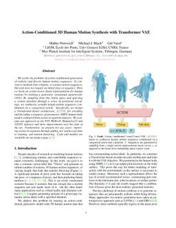 Action-Conditioned 3D Human Motion Synthesis with Transformer VAE