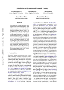 Joint Universal Syntactic and Semantic Parsing