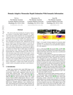 Domain Adaptive Monocular Depth Estimation With Semantic Information