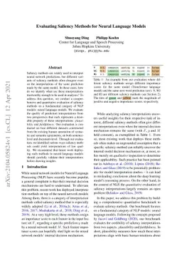 Evaluating Saliency Methods for Neural Language Models