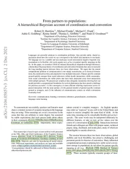 From partners to populations: A hierarchical Bayesian account of
  coordination and convention