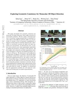 Exploring Geometric Consistency for Monocular 3D Object Detection