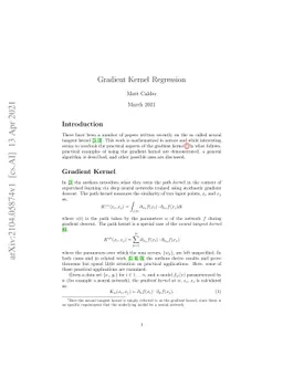 Gradient Kernel Regression