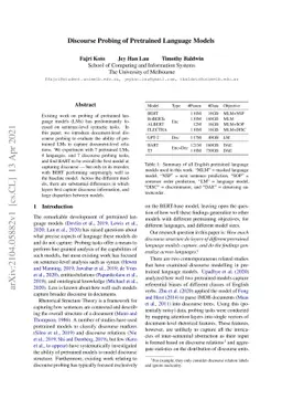 Discourse Probing of Pretrained Language Models