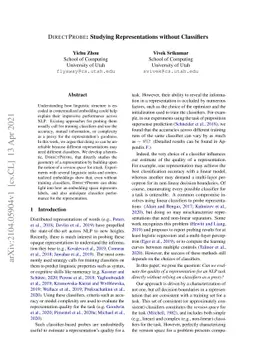 DirectProbe: Studying Representations without Classifiers