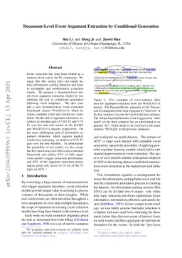 Document-Level Event Argument Extraction by Conditional Generation