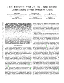 Thief, Beware of What Get You There: Towards Understanding Model
  Extraction Attack