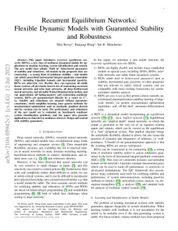 Recurrent Equilibrium Networks: Flexible Dynamic Models with Guaranteed
  Stability and Robustness