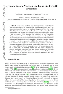 Dynamic Fusion Network For Light Field Depth Estimation