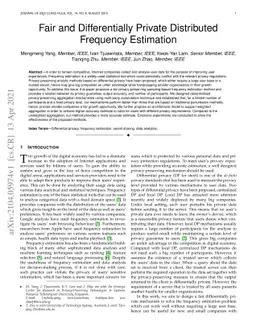 Fair and Differentially Private Distributed Frequency Estimation
