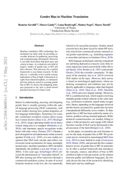 Gender Bias in Machine Translation